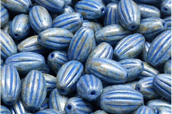 Olive Melon Beads 14x8mm - Image 1