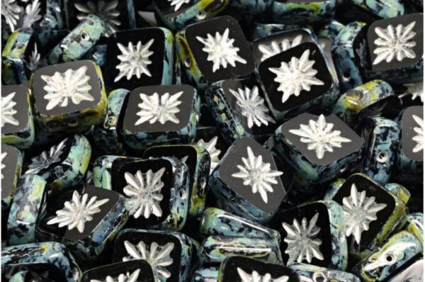 TCB Squared Kiwi Beads 10x10mm - Image 1