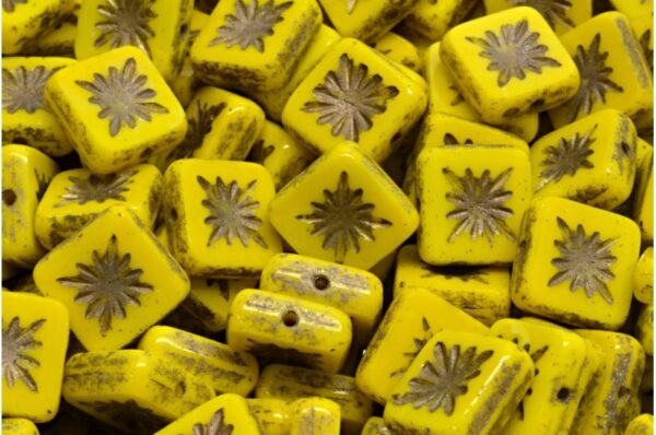 TCB Squared Kiwi Beads 10x10mm - Image 1