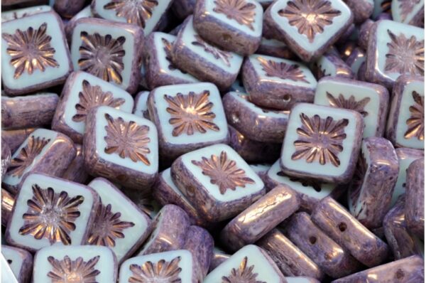 TCB Squared Kiwi Beads 10x10mm - Image 1