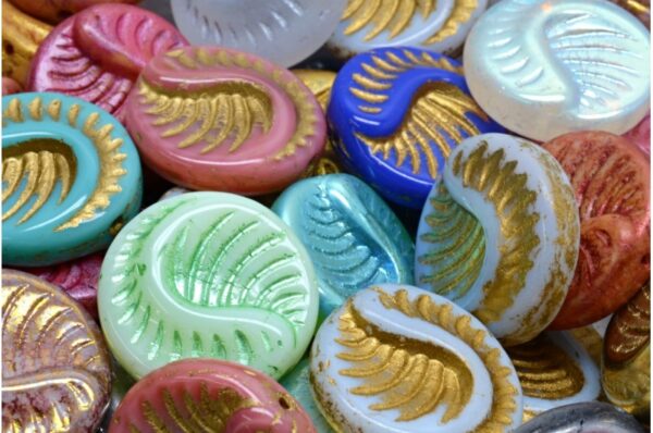 Fossil Coin Beads 19x19mm - Image 1