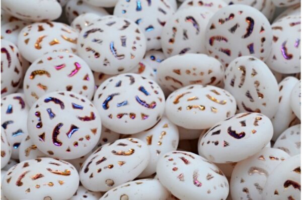 Lentil Beads with Ornaments 14mm - Image 1