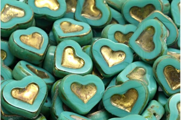 TCB Heart Beads 14x12mm - Image 1