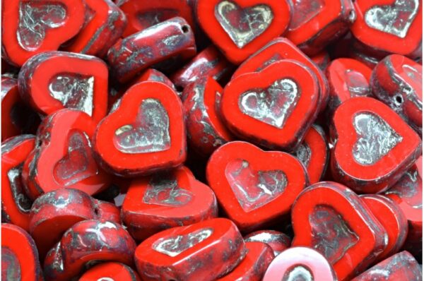 TCB Heart Beads 14x12mm - Image 1