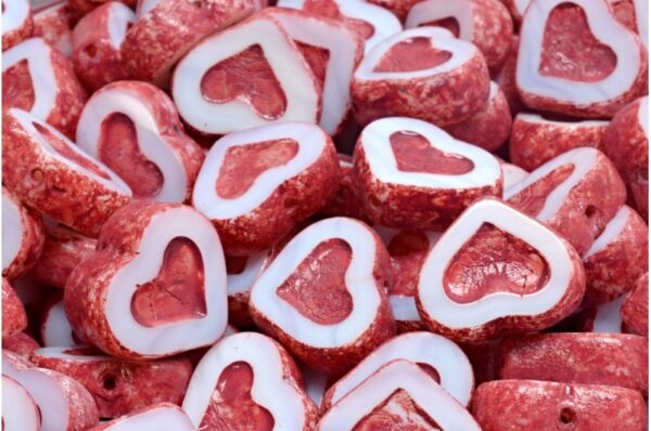 TCB Heart Beads 14x12mm - Image 1