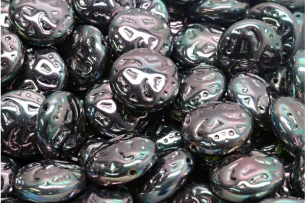 Lentil Beads with Ornaments 14mm - Image 1