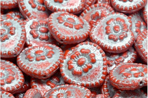 Heart Beads With Rose 17x17mm - Image 1