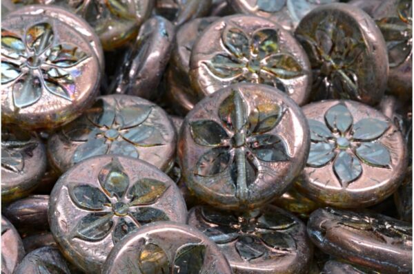 Flower Coin Beads 18x18mm - Image 1
