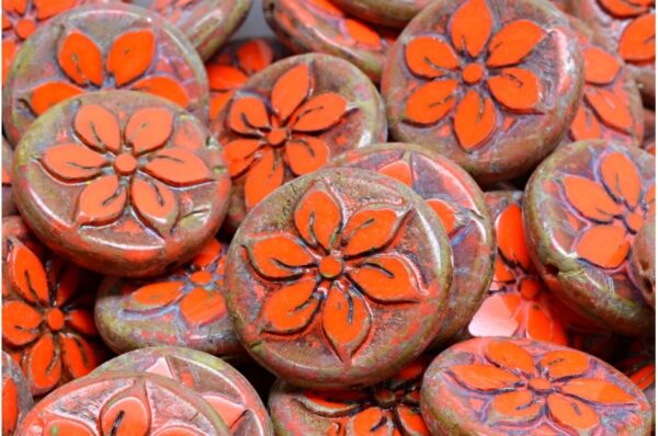 Flower Coin Beads 18x18mm - Image 1