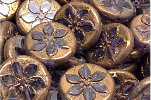 Flower Coin Beads 18x18mm - Image 1