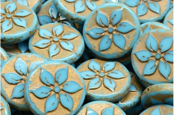 Flower Coin Beads 18x18mm - Image 1