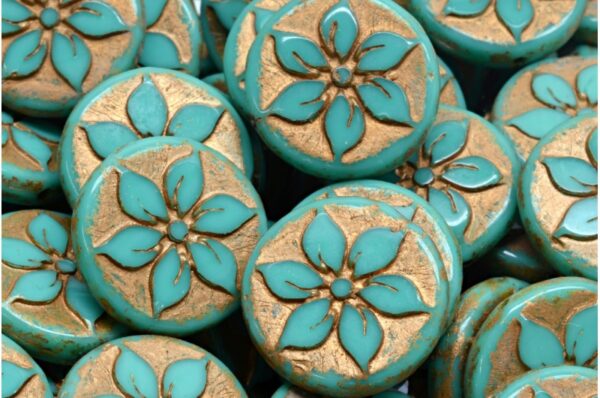 Flower Coin Beads 18x18mm - Image 1