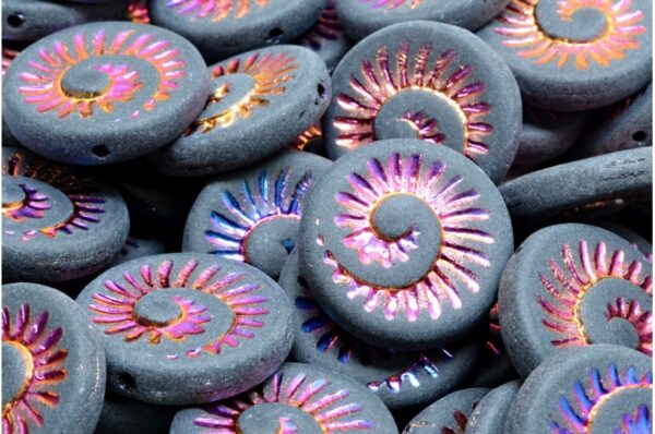 Fossil Shell Beads 18x18mm - Image 1