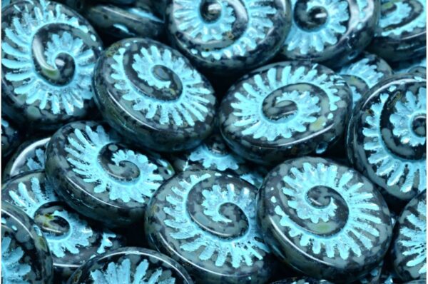 Fossil Shell Beads 18x18mm - Image 1