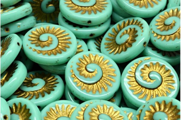 Fossil Shell Beads 18x18mm - Image 1