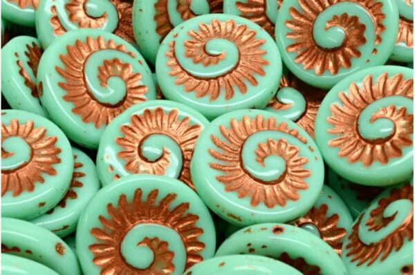 Fossil Shell Beads 18x18mm - Image 1