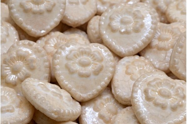 Heart Beads With Rose 17x17mm - Image 1