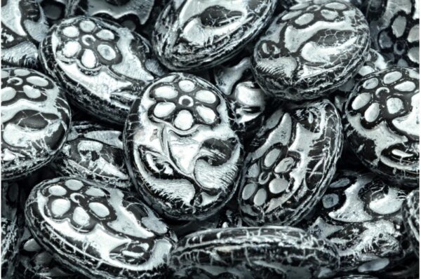 Oval With Flower Beads 21x16mm - Image 1