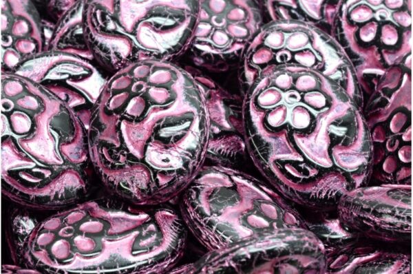 Oval With Flower Beads 21x16mm - Image 1