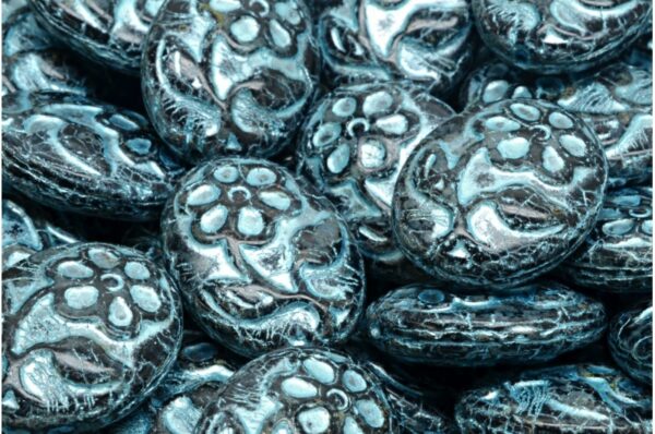 Oval With Flower Beads 21x16mm - Image 1