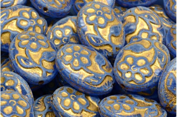 Oval With Flower Beads 21x16mm - Image 1