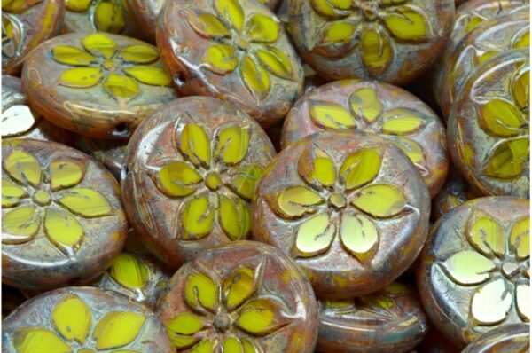 Flower Coin Beads 18x18mm - Image 1