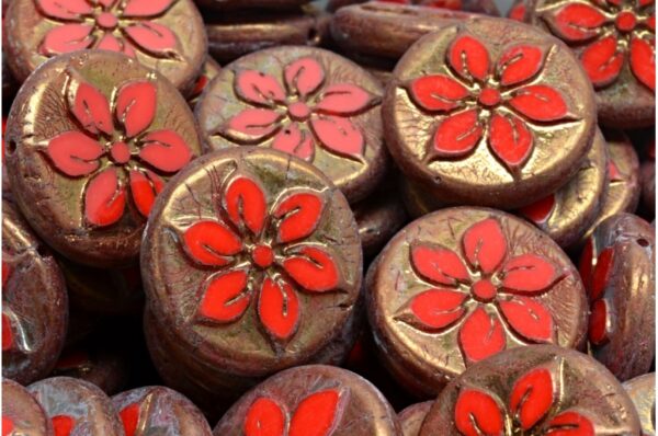 Flower Coin Beads 18x18mm - Image 1