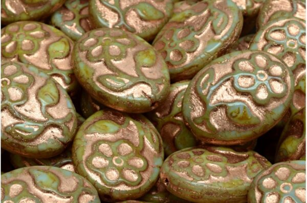 Oval With Flower Beads 21x16mm - Image 1