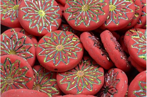 Origami Flower Beads 18x18mm - Image 1