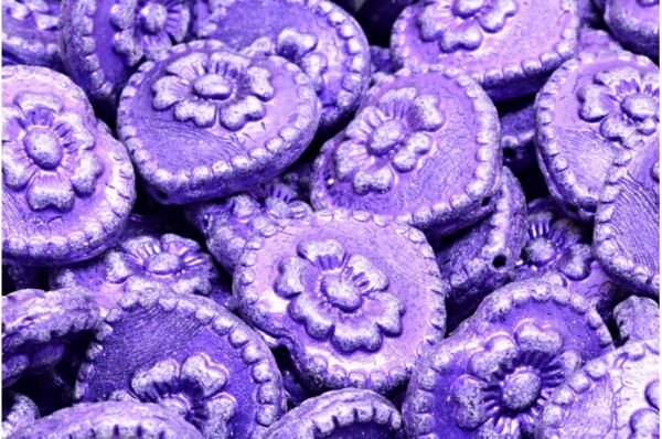 Heart Beads With Rose 17x17mm - Image 1