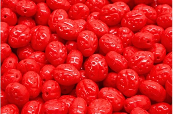 Ladybird beads 10x7mm - Image 1