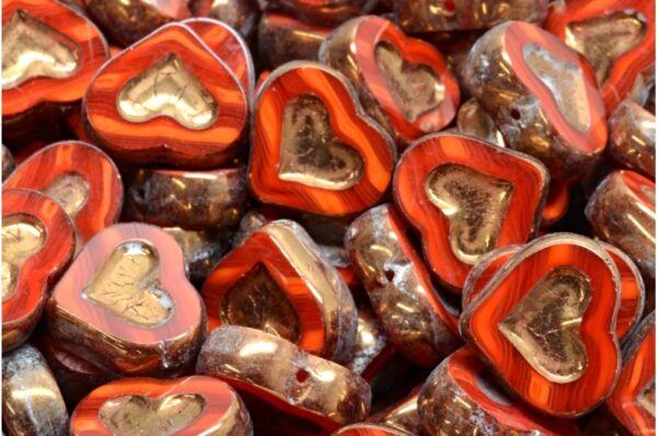 TCB Heart Beads 14x12mm - Image 1
