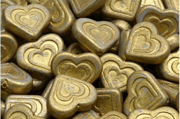 Heart In Heart Beads 14x16mm - Image 1