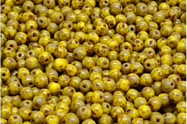 Round Druck Beads 4mm - Image 1