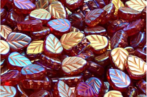 Mint Leaf Beads 10x8mm - Image 1