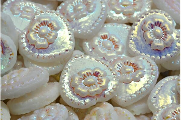 Heart Beads With Rose 17x17mm - Image 1