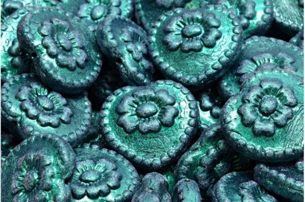 Heart Beads With Rose 17x17mm - Image 1