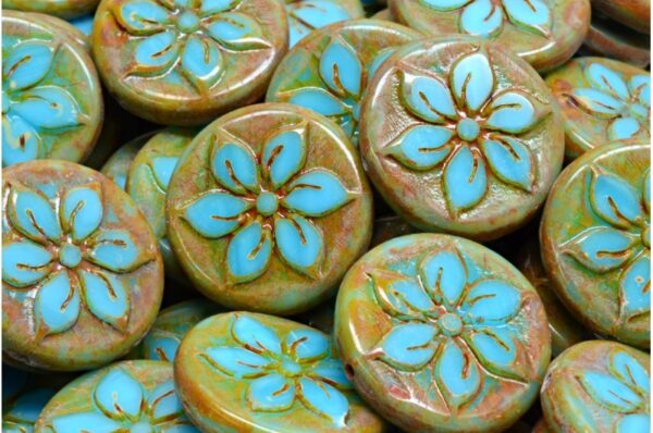 Flower Coin Beads 18x18mm - Image 1