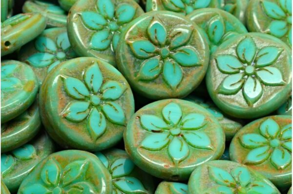 Flower Coin Beads 18x18mm - Image 1