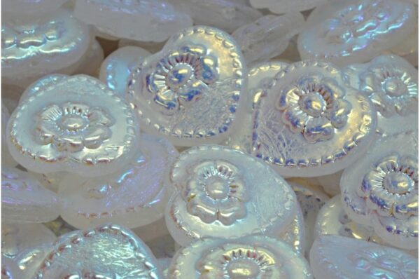 Heart Beads With Rose 17x17mm - Image 1