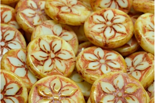 Flower Coin Beads 18x18mm - Image 1