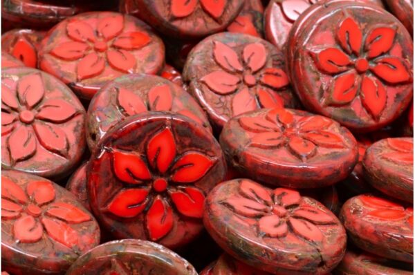 Flower Coin Beads 18x18mm - Image 1