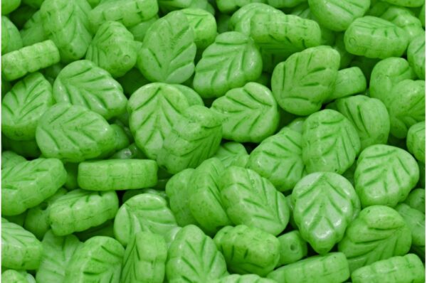 Mint Leaf Beads 10x8mm - Image 1