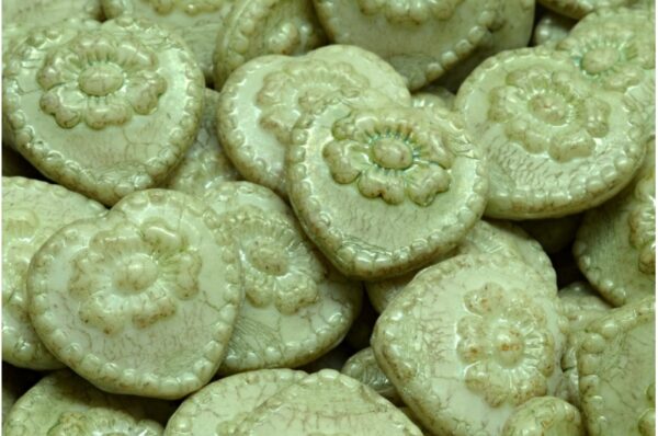 Heart Beads With Rose 17x17mm - Image 1