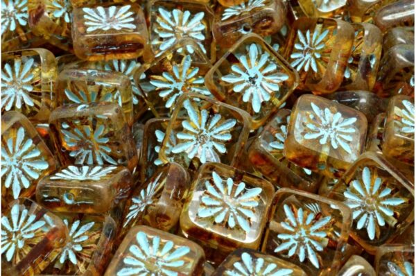 TCB Squared Kiwi Beads 10x10mm - Image 1