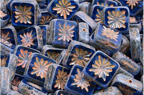 TCB Squared Kiwi Beads 10x10mm - Image 1