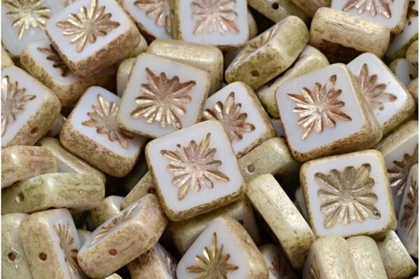 TCB Squared Kiwi Beads 10x10mm - Image 1