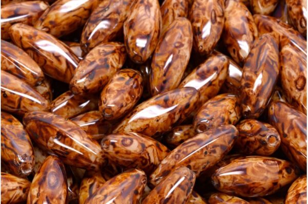 Peeled Olive beads 19x7mm - Image 1