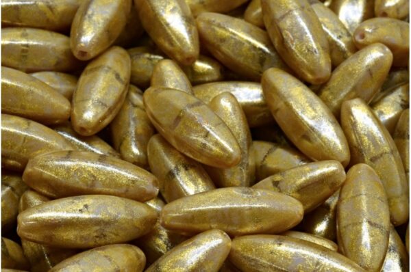 Peeled Olive beads 19x7mm - Image 1