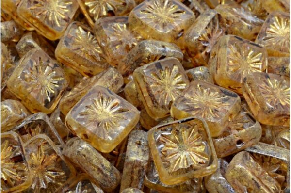 TCB Squared Kiwi Beads 10x10mm - Image 1